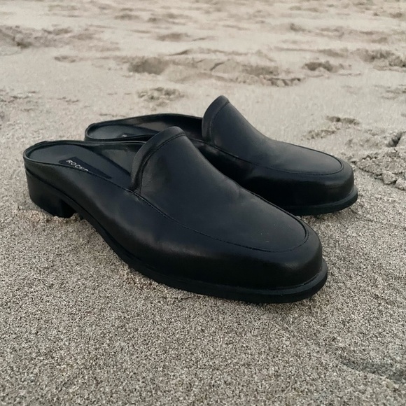 Vintage Rockport Black Leather Mule Heels - Picture 4 of 5
